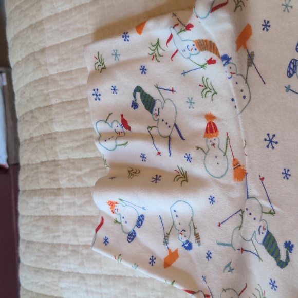 hanna Andersson Medium size 120 children's EUC cotton turtleneck with snowmen - Picture 4 of 8